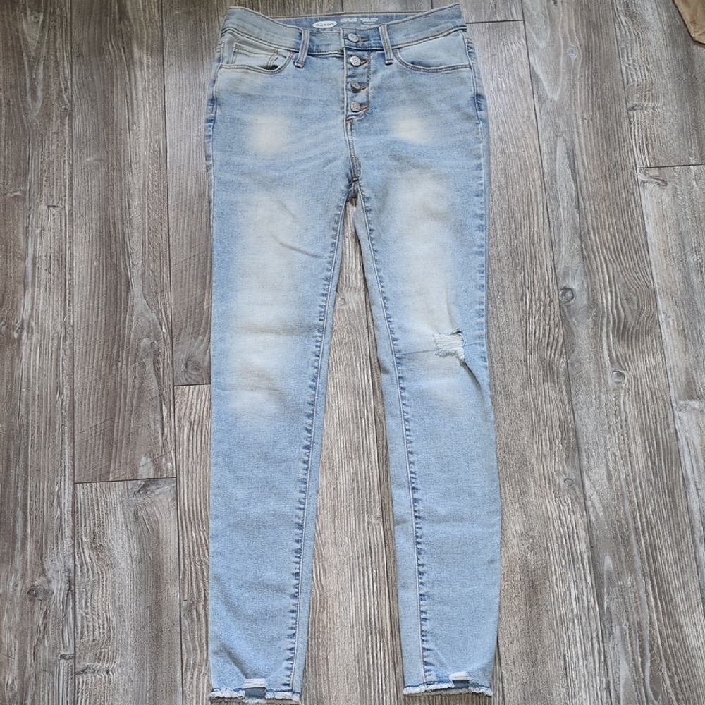 5/$25 Old Navy Kids Light Blue Distressed RockstarJegging Size 14